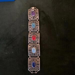 Vintage Sarah Coventry Genstone Flligree Bracelet